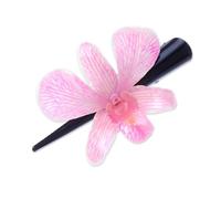 NOVICA Artisan Handmade Natural Orchid Hair Clip Pale Pink Thai Stainless Steel Flower Leaf Bar Thailand Floral [3.1 in L x 2 in W x 1.2 in D] ' Pink Orchid Love'