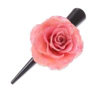 NOVICA Artisan Handmade Natural Rose Hair Clip Pink Sweetheart from Thailand Stainless Steel Bar Floral [3.1 in L x 1.5 in W x 1.1 in D] ' Pink Sweetheart'