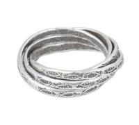 NOVICA Artisan Handmade Silver Band Rings Five Interlinked Fish Theme Hill Tribe Sterling Thailand Animal Themed Sea Lifefish [band Width 2 mm W] ' Five Karen Rivers' Set of 5