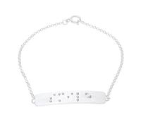 NOVICA Artisan Handmade Sterling Silver Pendant Bracelet Smilethemed Braille Thailand Inspirational [7.75 in L 1 mm W Pendant(s) 1.6 in L x 0.3 in W] ' Braille Smile'