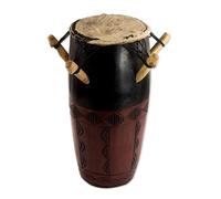 NOVICA Artisan Handmade Wood Kpanlogo Drum in Red Black from Ghana Woodleather Musical Instruments Drums Cultural [16.5in H x 12in W x 12in D] ' Diamond Rhythms'
