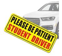 Novice Driver Stickers Magnet: High Visibility Learning Car Decal, Student Driving Caution Sign | Removable Reflective Safety Sticker P
