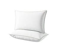 Novilla Bedding Pillows 2 Pack Hotel Quality Cushions - Machine Washable Cover - 100% Luxury Microfiber Filling Back and Side Sleepers - 19″ x 29″ (48 x 74cm) Single Border