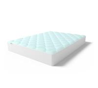 Novilla Double cooling factor mattress protector 180 x 200 cm, with 3 cm, fibre filling, delicate fabrics on the skin, 30 cm, elastic edge, breathable, washable, soft