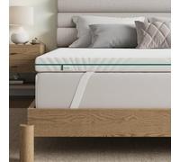 Novilla Topper 100 x 200 cm, Double Topper in Memory Foam and Perforated Comfort 7.5 cm, Breathable and Skin-Friendly Fabric with Non-Slip Elastic Bands