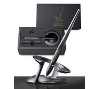 Novium Hoverpen Interstellar: Space Black 18k Gold, High Quality Floating Ballpoint Pen, Gift for Men and Women, Futuristic Design, Refillable, Luxury Pen