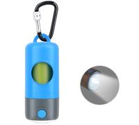 Novkin Rechargeable Dog Poop Bag Dispenser With Safety LED Flashlight, Pet Waste Bag Holder with Carabiner Clip For Leash, Collar,Harness, and 15 PCS Extra Thick Doggy Waste Bags
