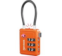 NOVLOCK Luggage Lock - TSA Approved Suitcase Lock - Travel Padlock with Inspection Indicator - TSA Lock for Suitcases, Backpacks, Cases, Bags - 1-Pack, Orange