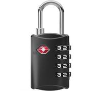 NOVLOCK TSA Approved Luggage Lock - Suitcase Padlock with 4-Digit Security - TSA Travel Padlock for Suitcases, Backpacks, Cases, Bags - 1-Pack, Black