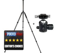 Novo Helix T200 Carbon Fibre-10x Pro Tripod Kit.C/W Novo BHP-40 Ballhead.Drag controlled. Detachable monopod.Max height 1.825m,.Load 20Kgs, 2.3kg.Arca-Swiss.Rubber+spiked feet