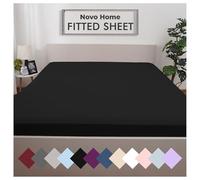 Novo Home Black Fitted Sheet Single Bed 35 cm Extra Deep - Soft Microfibre