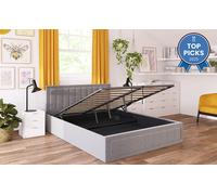 Novo Lottie Fabric Ottoman Bed Frame, Double, Grey Dimensions: 4′6″ x 6′3″ (135cm x 190cm)