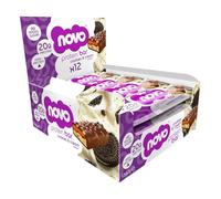 Novo Nutrition Protein Bars | 62g of Protein | Cookies & Cream Flavour | Healthy Snack with Added Protein, No Added Sugar and Real Milk Chocolate | Suitable for Vegetarians | Pack of 12