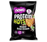 Novo Nutrition Protein Hots - Kickin' Sour Cream & Chilli (18 x 45 g) | Healthy Savoury Snack | High Protein & Fibre | 3 Boxes x 6 Pack | Low-Calorie, Low Fat | Eat On-The-Go | 93 Calories Per Serving