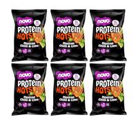 Novo Nutrition Protein Hots - Mexican Chilli & Lime (6 x 45 g) | Healthy Savoury Snack | High Protein & Fibre | 1 Box of 6 Packs | Low-Calorie, Low Fat | Eat On-The-Go | 91 Calories Per Serving