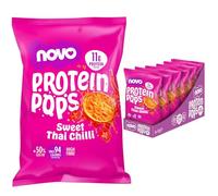 Novo Nutrition | Protein Pops | Healthy Savoury Snack with High Protein, Low Sugar and High Fibre | Pack of 6 x 45g (Sweet Chilli)