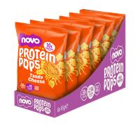 Novo Nutrition | Protein Pops | Healthy Savoury Snack with High Protein, Low Sugar and High Fibre | Pack of 6 x 45g (Tangy Cheese)