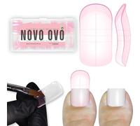 NOVO OVO 300 Pcs Toe Nail Dual Forms for Poly Gel Toenail Extension, PINK, Reusable Molds for Polygel Builder Hard Gel Acrylic French Tip Toenails, for Nail Art Salon Pedicure & DIY at Home 15 sizes