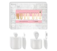 NOVO OVO 31 Sizes Toe Nail Tips with Short and Medium length Combo, Sharp Square Press on Full cover, Soft Gel False Fake Toenail Extension Kit, Pre-etched Clear Matte for Salon DIY Acrylic x 434 Pcs