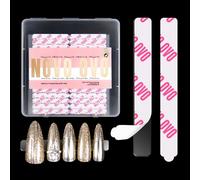 NOVO OVO 360 pcs EASY TEAR Adhesive Tabs for Press on Nails Display, Clear Removable Double Sided Gel Glue Mounting Sticky Tape for Nail Art/Packaging/Storage/Practice/Supplies 30 pc x 12 sheets