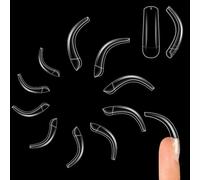 NOVO OVO 500 pcs Hawk Curved Eagle Claw Transparent Clear Cystal Extra Super Extreme Deep Curve Half Cover Short Square Tapered False Nail Extension Tips Acrylic Nail 10 Sizes in Bag for Halloween