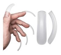 NOVO OVO Curved Full Cover Nail Tips, Gel x Press on Nails, Extra Curved Square Thick Long XL XXL Acrylic Fake Nail Extension kit, Clear Soft French False Nail 12 Sizes 240pc (QUEEN SQUARE PRO)