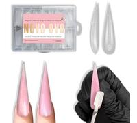 NOVO OVO Extra Long XXL Stiletto Pointed Nail Dual Forms for Polygel Extension, Reusable Full Cover Acrylic/Builder/Hard Gel Poly Gel Molds of Manicure Art for Salon DIY x 14 sizes 280 Pcs