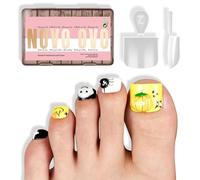 NOVO OVO Extra Short XS XXS Toe Nail Tips Sharp Square Press on Full cover, Soft Gel False Toenail Extension Kit, Pre-etched Clear Matte Fake Nails for Salon DIY Acrylic Pedicure x 16 Sizes 224 Pcs