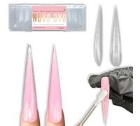 NOVO OVO Extra Super Long 3XL 4XL Stiletto Pointed Nail Dual Forms for Polygel Extension, Reusable Full Cover Acrylic/Builder/Hard/Poly Gel Molds of Manicure Art for Salon DIY x 14 size 70 Pcs