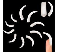 NOVO OVO Halloween 500 pcs Hawk Curved Natural Color Extra Super Extreme Deep Curve Half Cover Long Tapered Square Eagle Claw False Nail Extension Tips Acrylic Nail 10 Sizes in Bag for Art Salon DIY