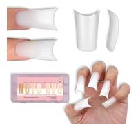NOVO OVO Medium Duck Nail Tips Pure Color Milky White, Cloud Dancer Press On - 150Pcs 15 Sizes Soft Gel Full Cover Wide False Nails, Pre-Etched Artificial Extension Ideal for DIY Acrylic Y2K Manicure