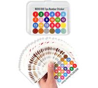NOVO OVO Nail Tips Number Stickers 24 Colorful Small Number Labels with 7 Blank DIY Stickers for Manicure Boxes, Color Cards, Nail Polish Bottles, Easily Classified and Organized