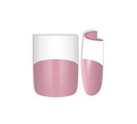 NOVO OVO Old School Wide White French Short Sharp Square Tip Nail Tips Press on BERRY PINK, Need Builder Gel Top Coat Nail Glue, Soft Gel Full Cover Fake Nail Extension, for DIY x 15 Sizes 240 pcs
