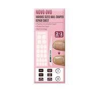 NOVO OVO Pre-cut Nail Shaped Repair Sheets Various 21 Sizes with Slim File, Fixation & isolation layer, Bandage for Broken Nail-Surface, Recovery Protective layer for Acrylic, Easy to use 42 units