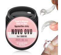 NOVO OVO Solid Nail Gel 8 in 1, UV Nail Glue for Press on and Soft Gel x False Tips (Strong/Long Lasting) Non-Sticky 3D Gel for Acrylic Sculpture & Decoration, UV Light Cured 30ml