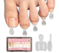 NOVO OVO Upgraded Flexible Half Cover Soft Gel Fake Toe Nail Tips with Auxiliary Line for Toenail Extension, Square Round Medium Wide for Men Women Acrylic French Pedicure Salon DIY x 15 Sizes 240 Pcs