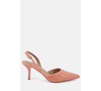 Novo Women's HARRI Raffia Two Part Mid Point Court in Coral | Size: 7 Novo Coral 7
