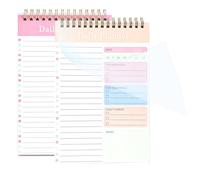 Novoater 2pcs To Do List Notepad, Checklist Things To Do Today, A5 Coiled Undated Daily Planner Notepad, Daily Task List Pad for Work Study Productivity, Personal Oraganizer