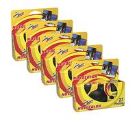 Novocolor - Disposable Cameras with Flash (27 Exposures with Flash) Pack of 5