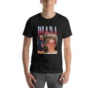 NOVOET PRINCESS-DIANA-Rap-Hip-Hop-Princess-Diana-90s-Retro-Vintage-T-shirt-plain-cute-tops Black