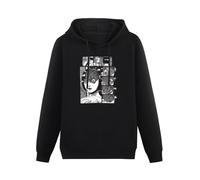 NOVOET Tops Hipster Hoodies Uzumaki Junji Ito Hoody Horror Manga Men Black