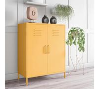 Novogratz Dorel Home Cache Metal Locker Cabinet With 2 Doors Yellow
