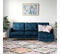 Novogratz Dorel Home Chapman Sectional Sofa In Velvet Blue