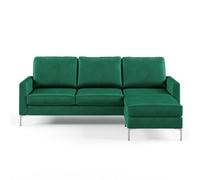 Novogratz Dorel Home Chapman Sectional Sofa In Velvet Green