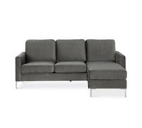 Novogratz Dorel Home Chapman Sectional Sofa In Velvet Grey