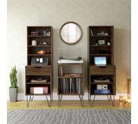 Novogratz Dorel Home Harmony Turntable Stand Brown Oak Look
