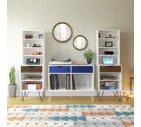 Novogratz Dorel Home Harmony Turntable Stand With 2 Drawers White / Blue