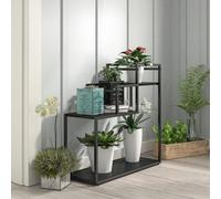 Novogratz Dorel Home Weston 3 Shelf Plant Stand Black Oak Look