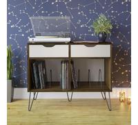 Novogratz Harmony Turntable Stand with Drawers - Brown Oak - 1323322COMUK