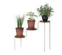 Dorel Home Webster Plant Stand with 3 Shelves White/Walnut - Brown